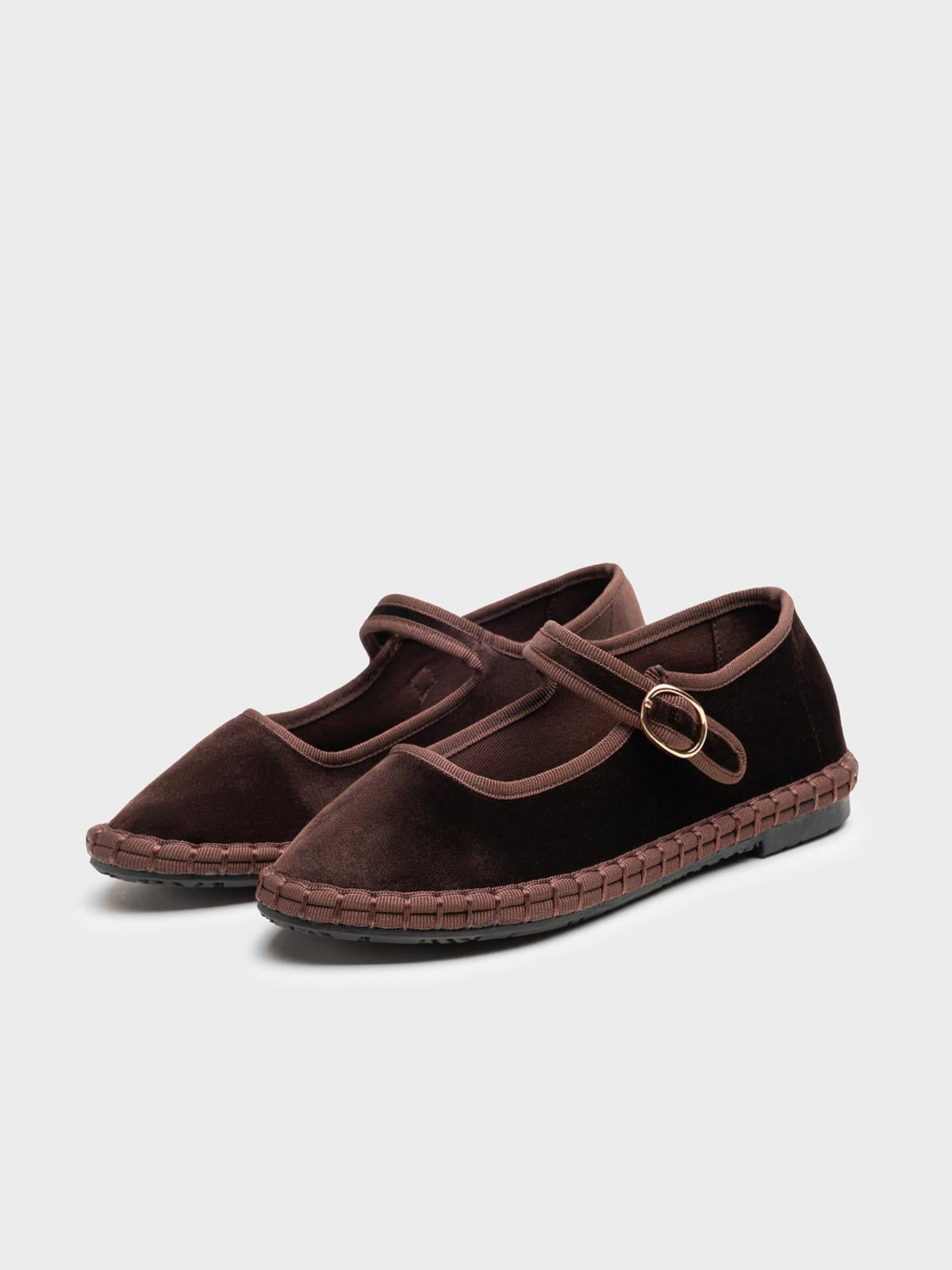 MERCEDITAS VELVET HEBILLA BROWN