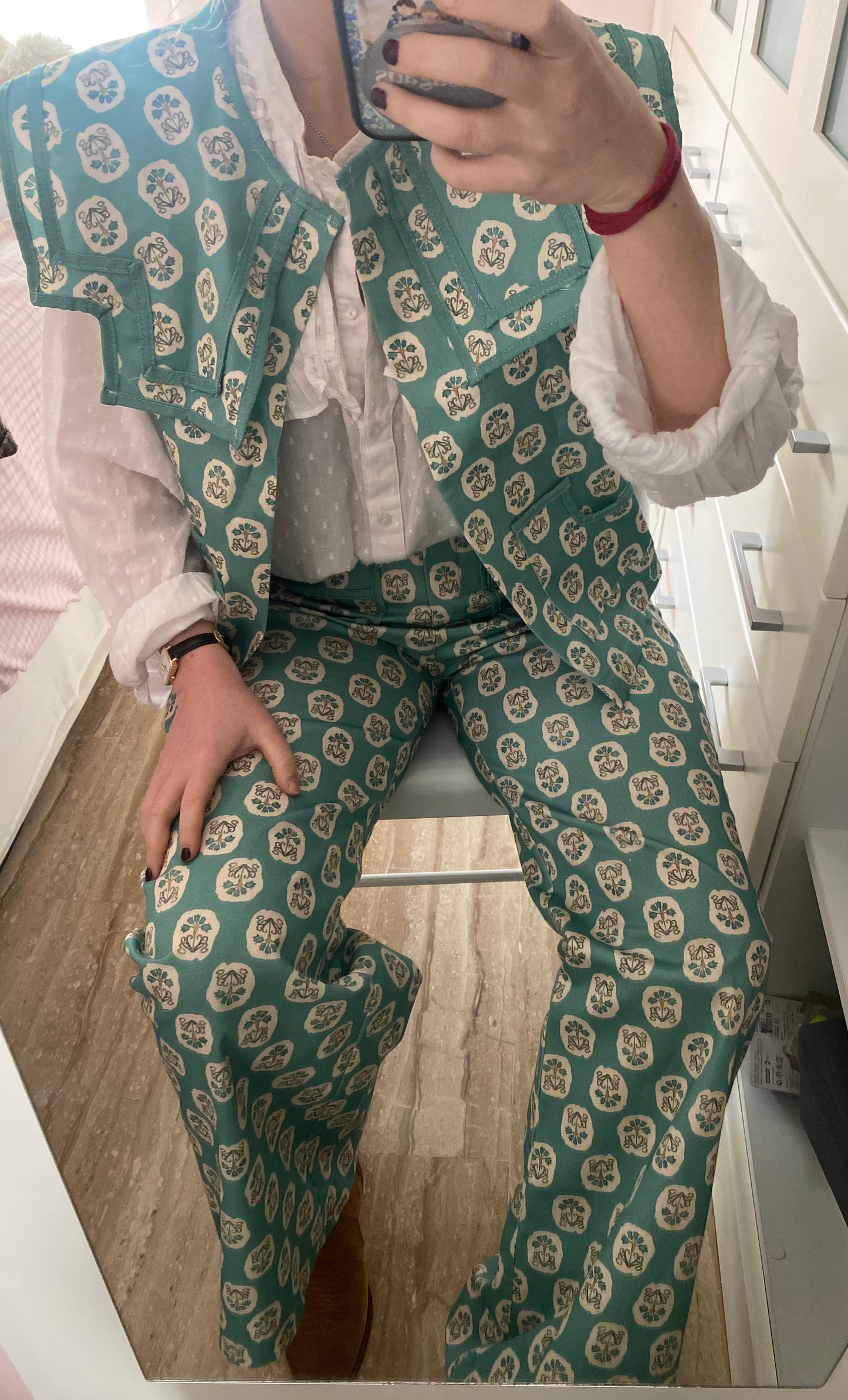 PANTALON FLORAL AZUL