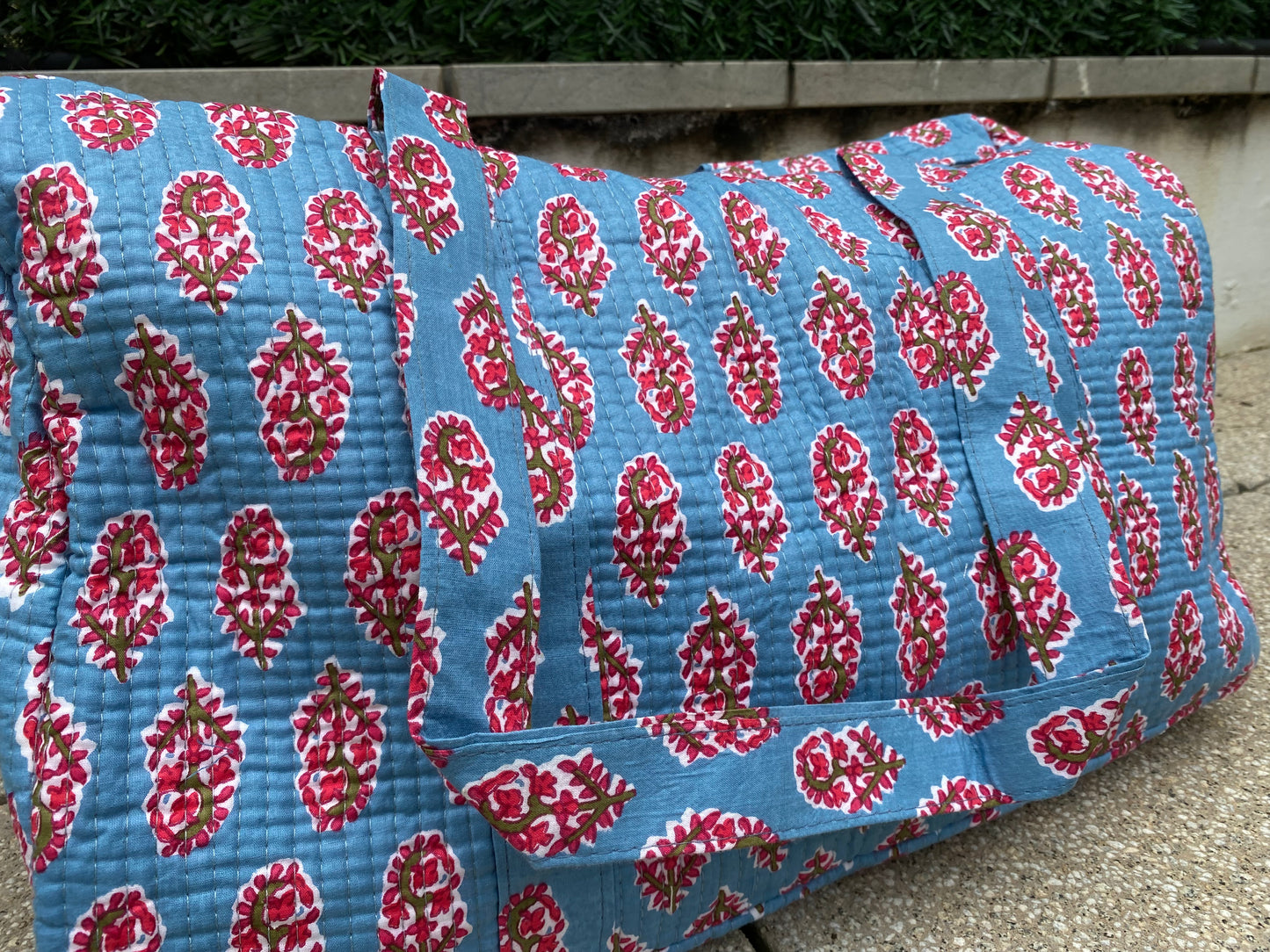 BOLSA VIAJE AZUL FLORAL