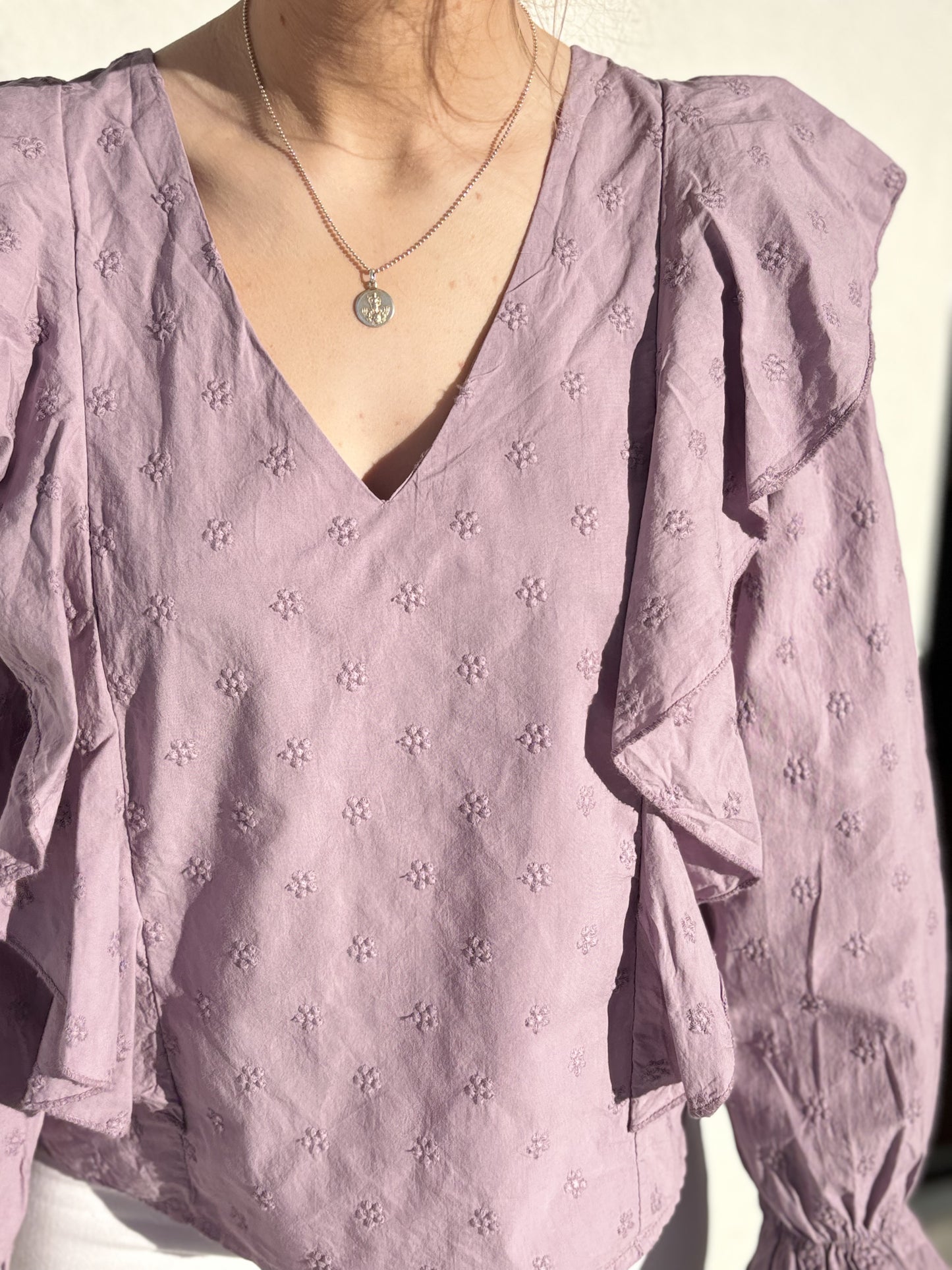 BLUSA FLORES AZUL CIELO