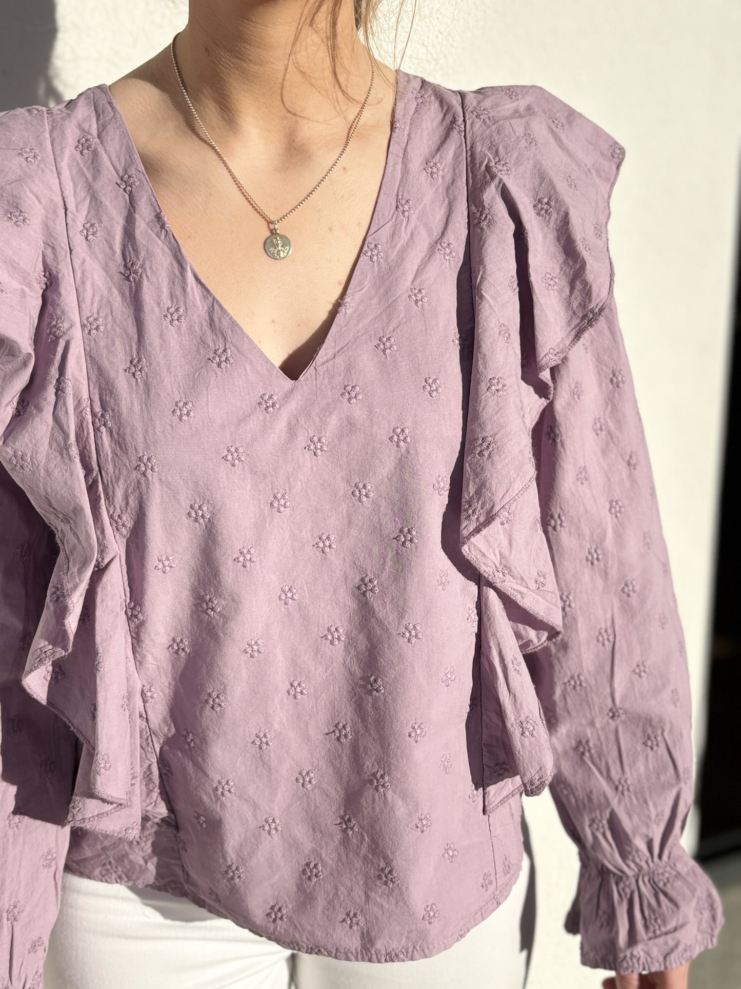 BLUSA FLORES AZUL CIELO