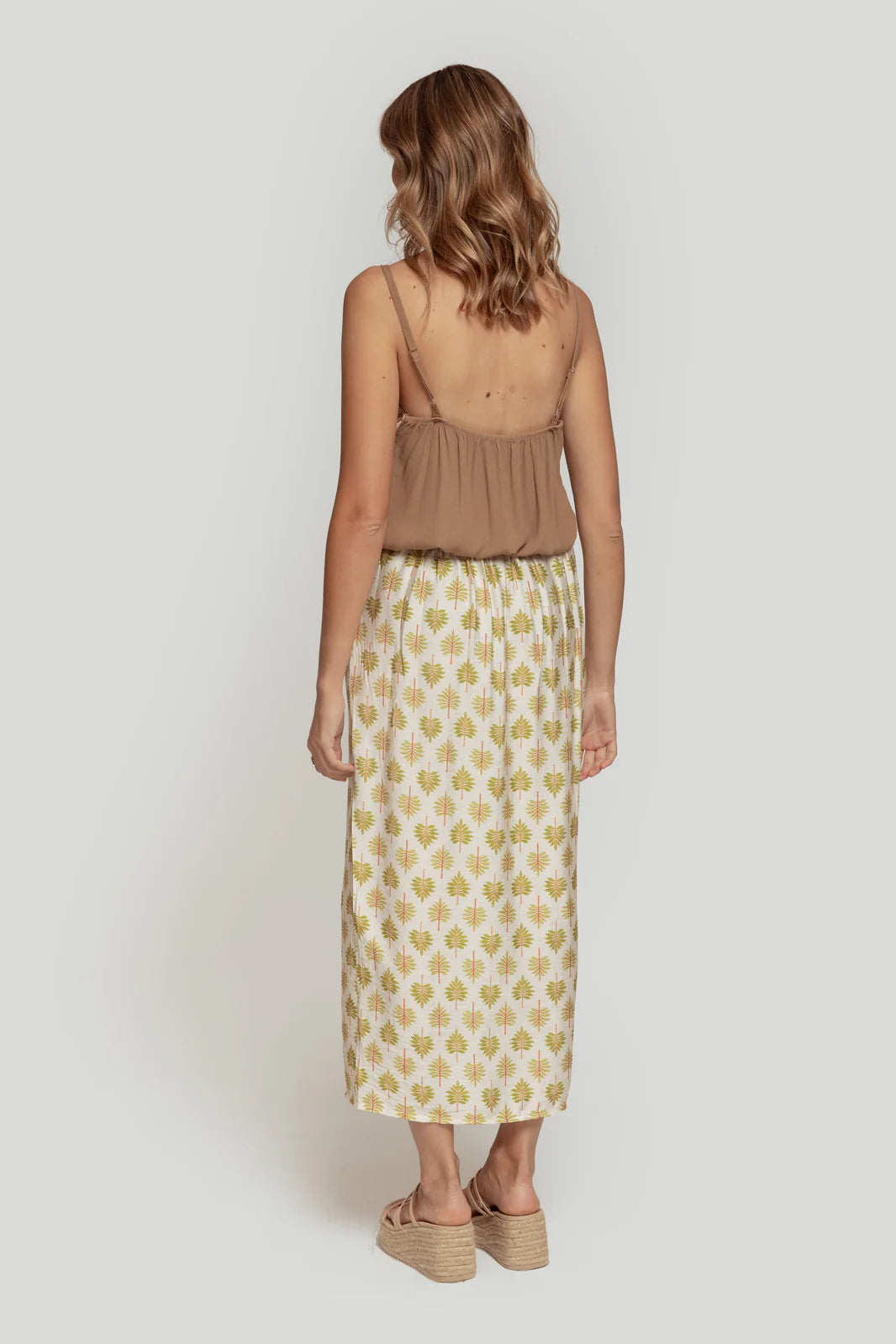FALDA RAMAS BEIGE