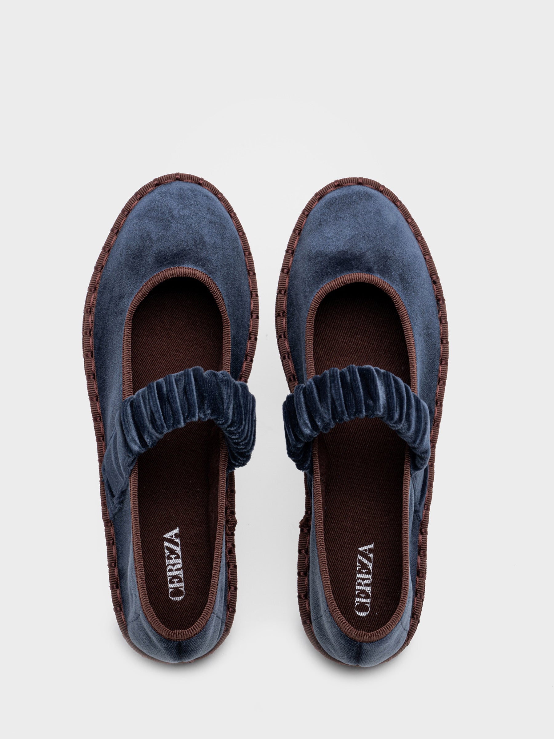 MERCEDITAS VELVET BLUE MULTI BLUE-BROWN