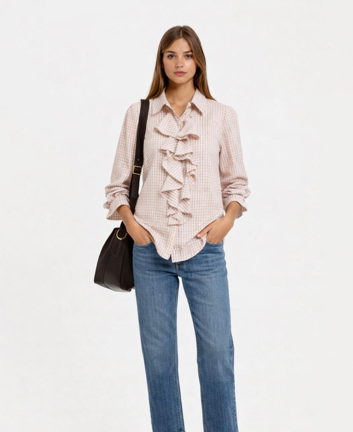 BLUSA VICHY VOLANTES