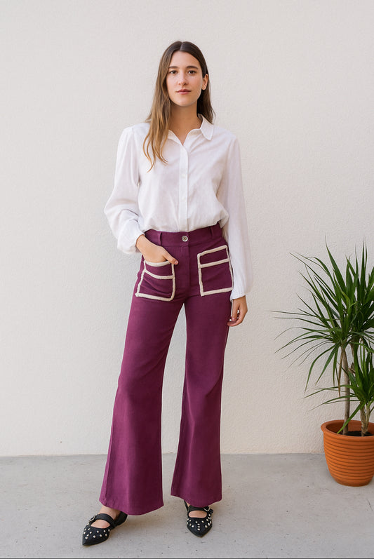 PANTALÓN ROSA PANA DETALLES BOLSILLLOS