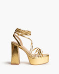 SANDALIA DE TACÓN DORADA