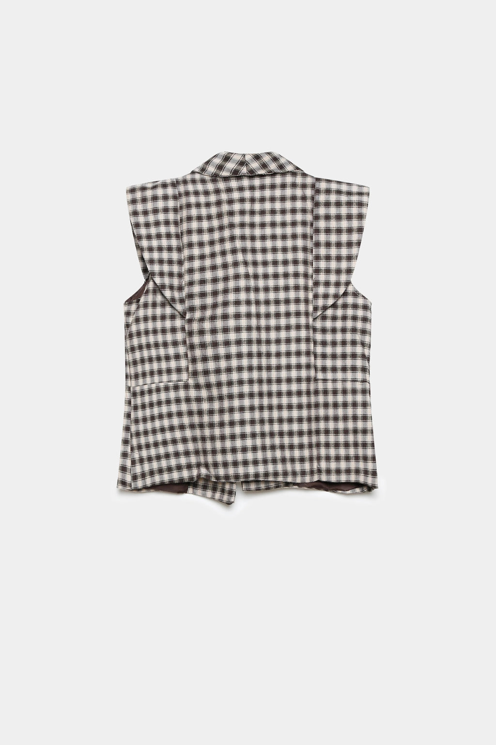 CHALECO CUADROS VICHY MARRÓN