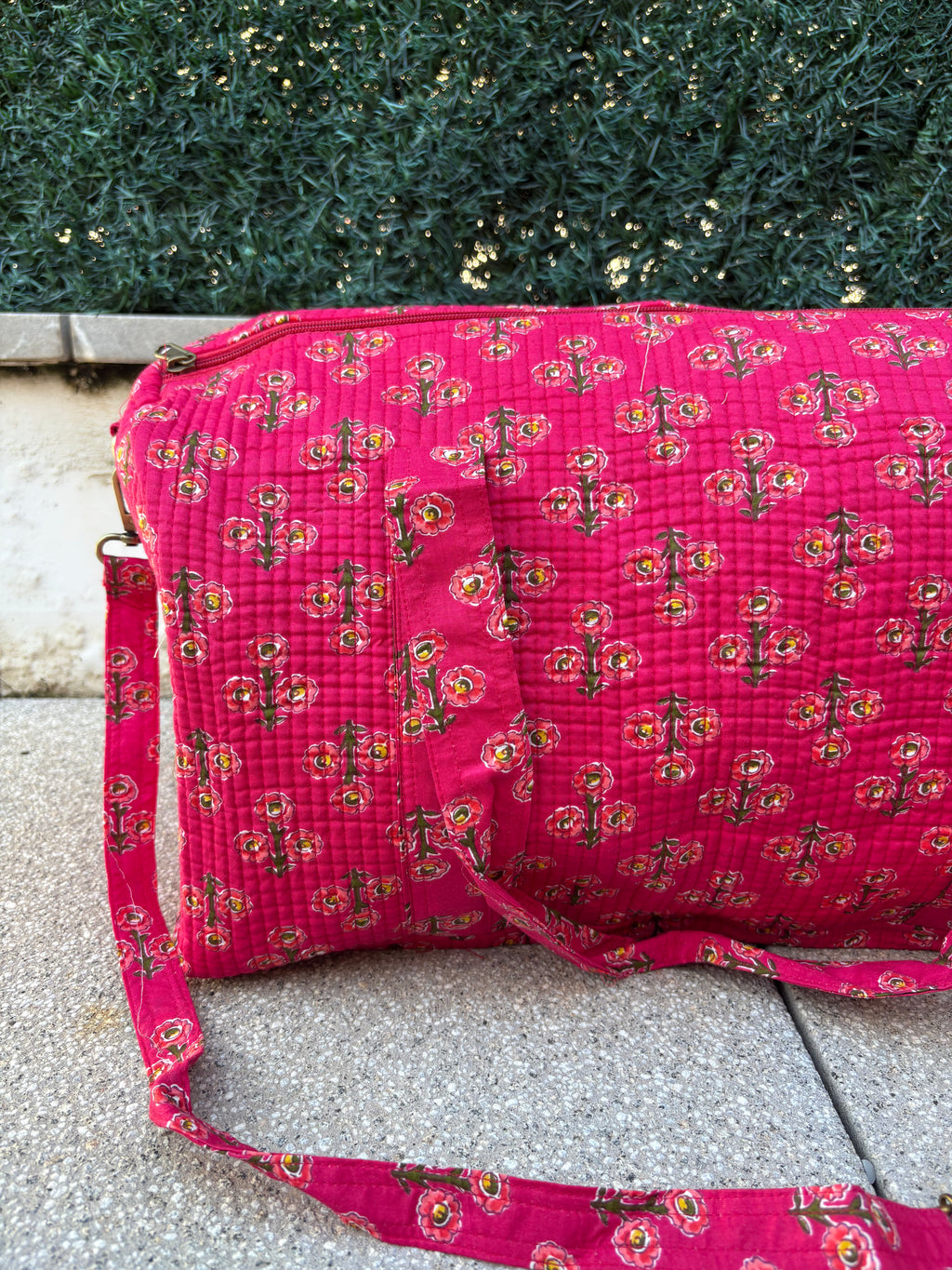 BOLSA VIAJE FLORAL ROSA
