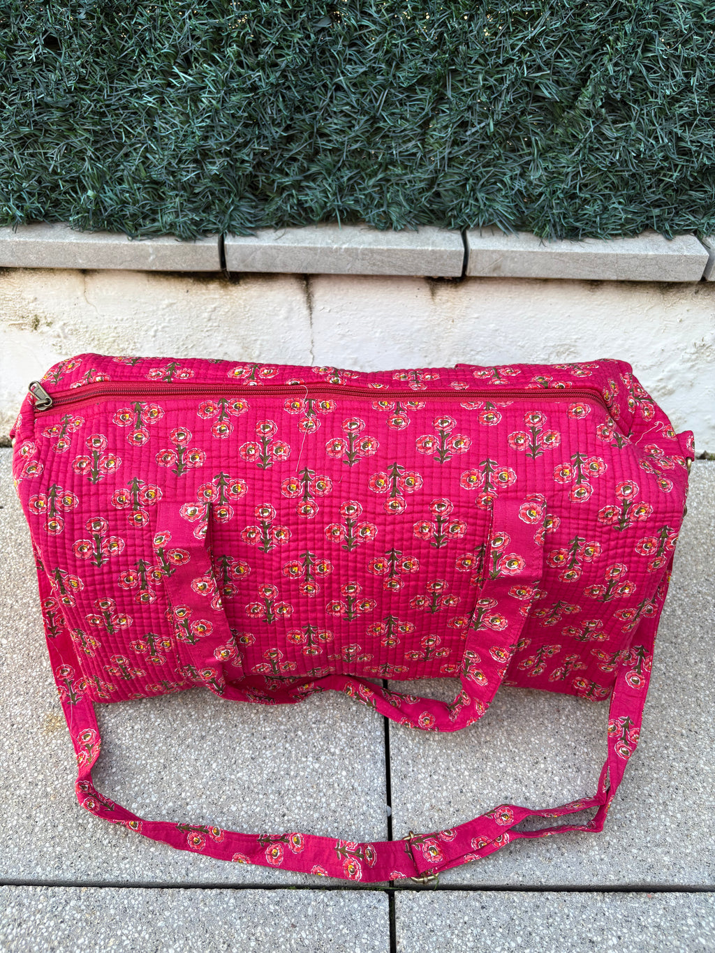 BOLSA VIAJE FLORAL ROSA