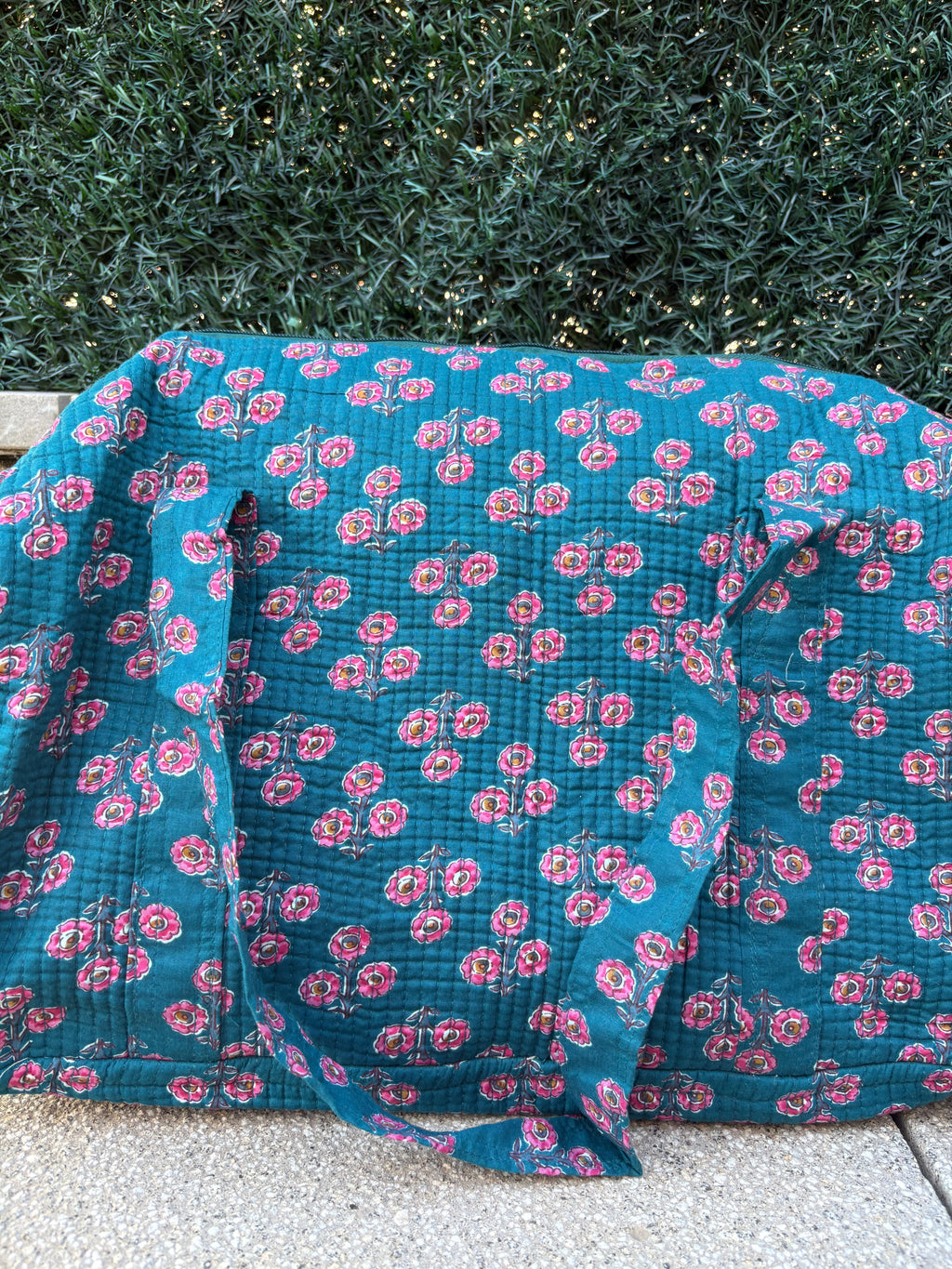 BOLSA VIAJE FLORAL AZUL