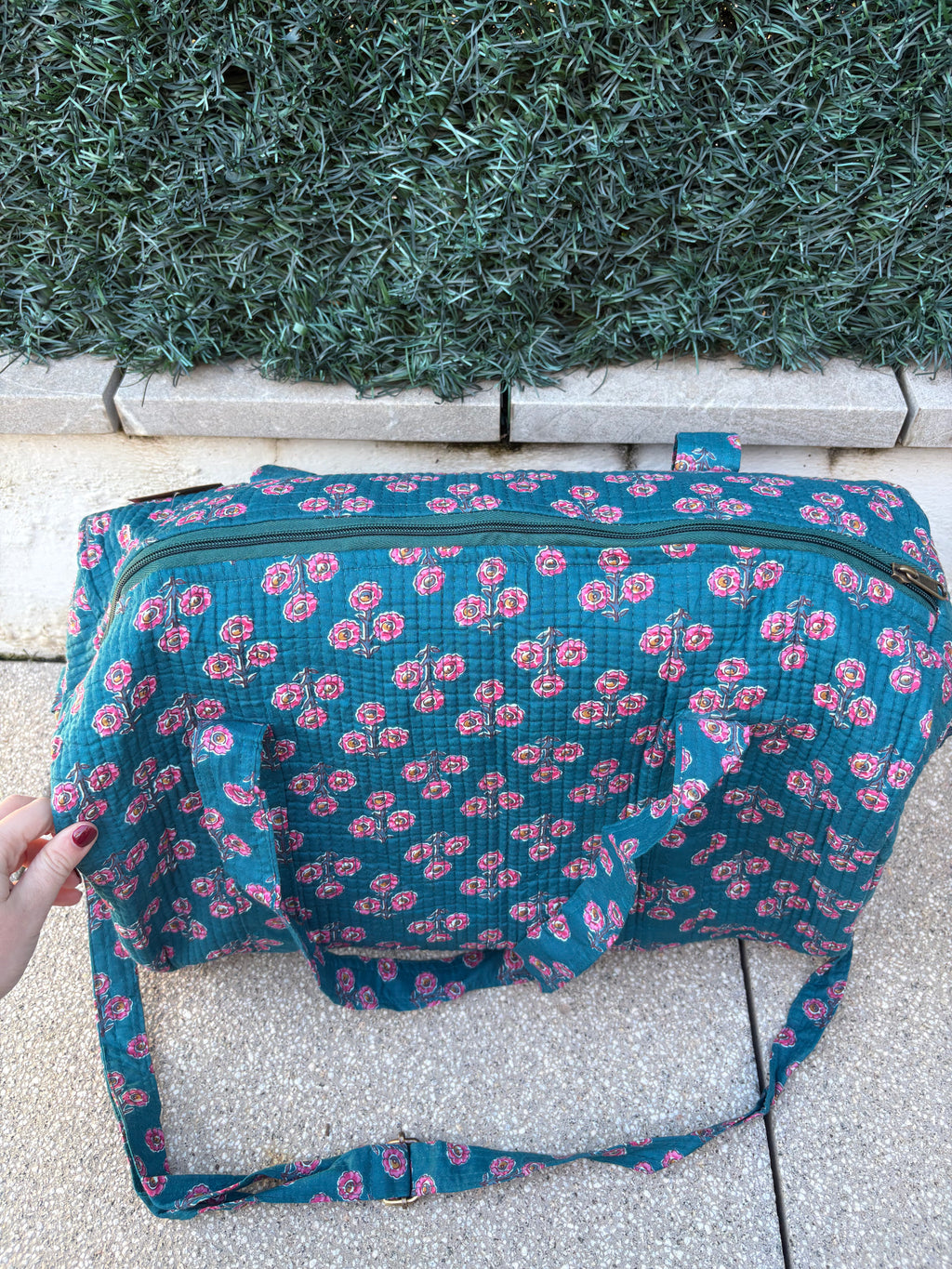 BOLSA VIAJE FLORAL AZUL