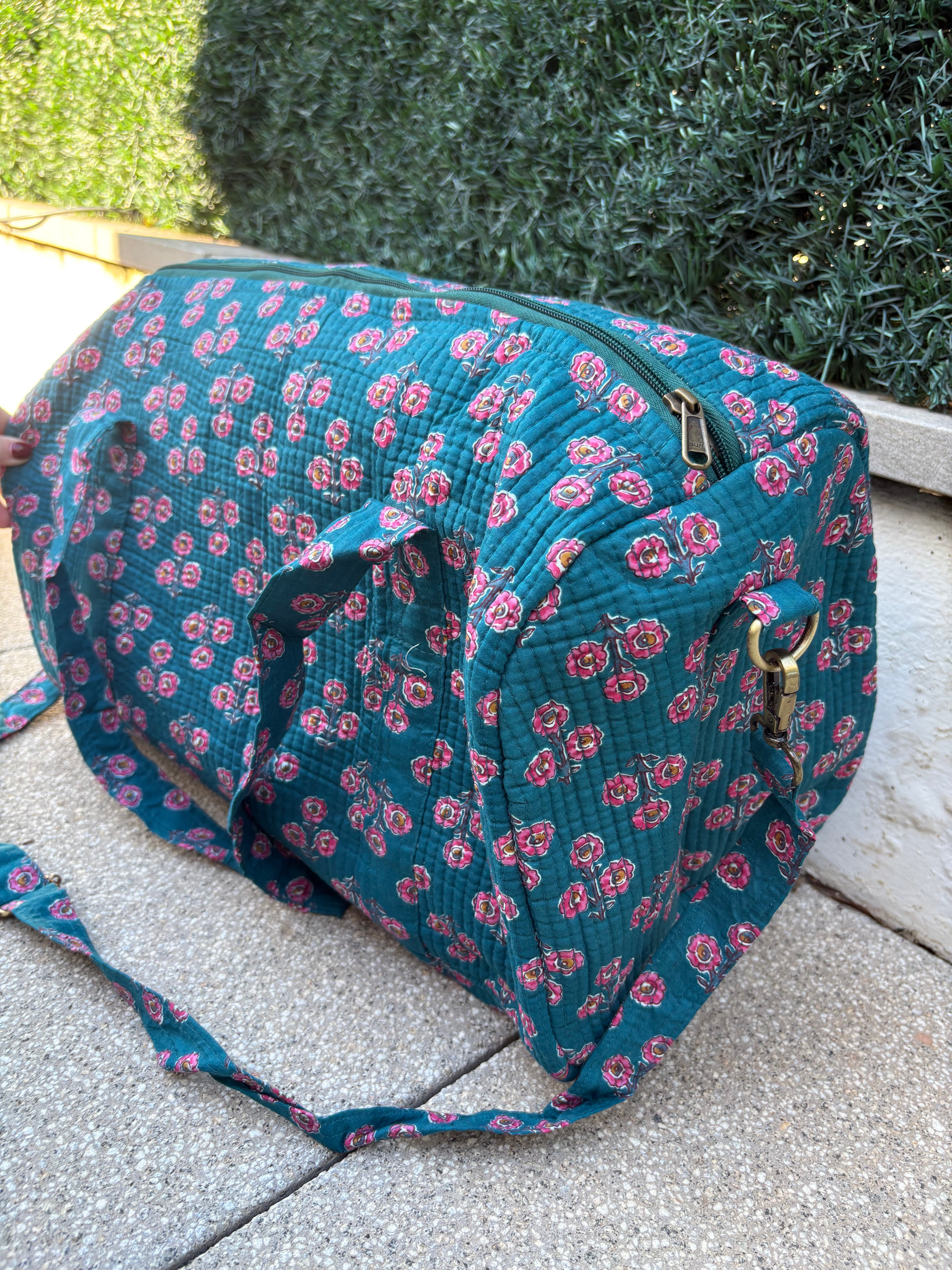 BOLSA VIAJE FLORAL AZUL