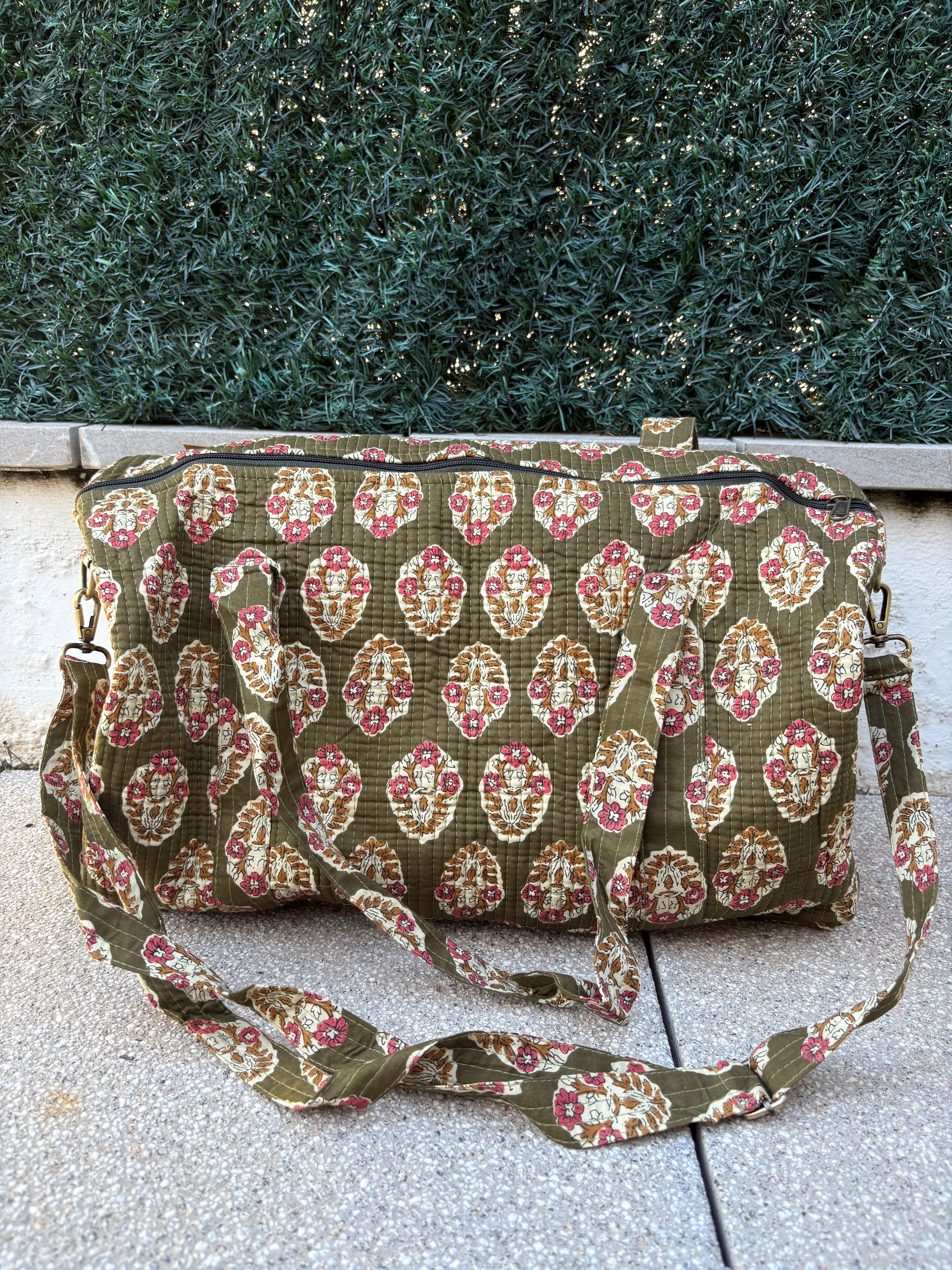 BOLSA VIAJE VERDE CAQUI