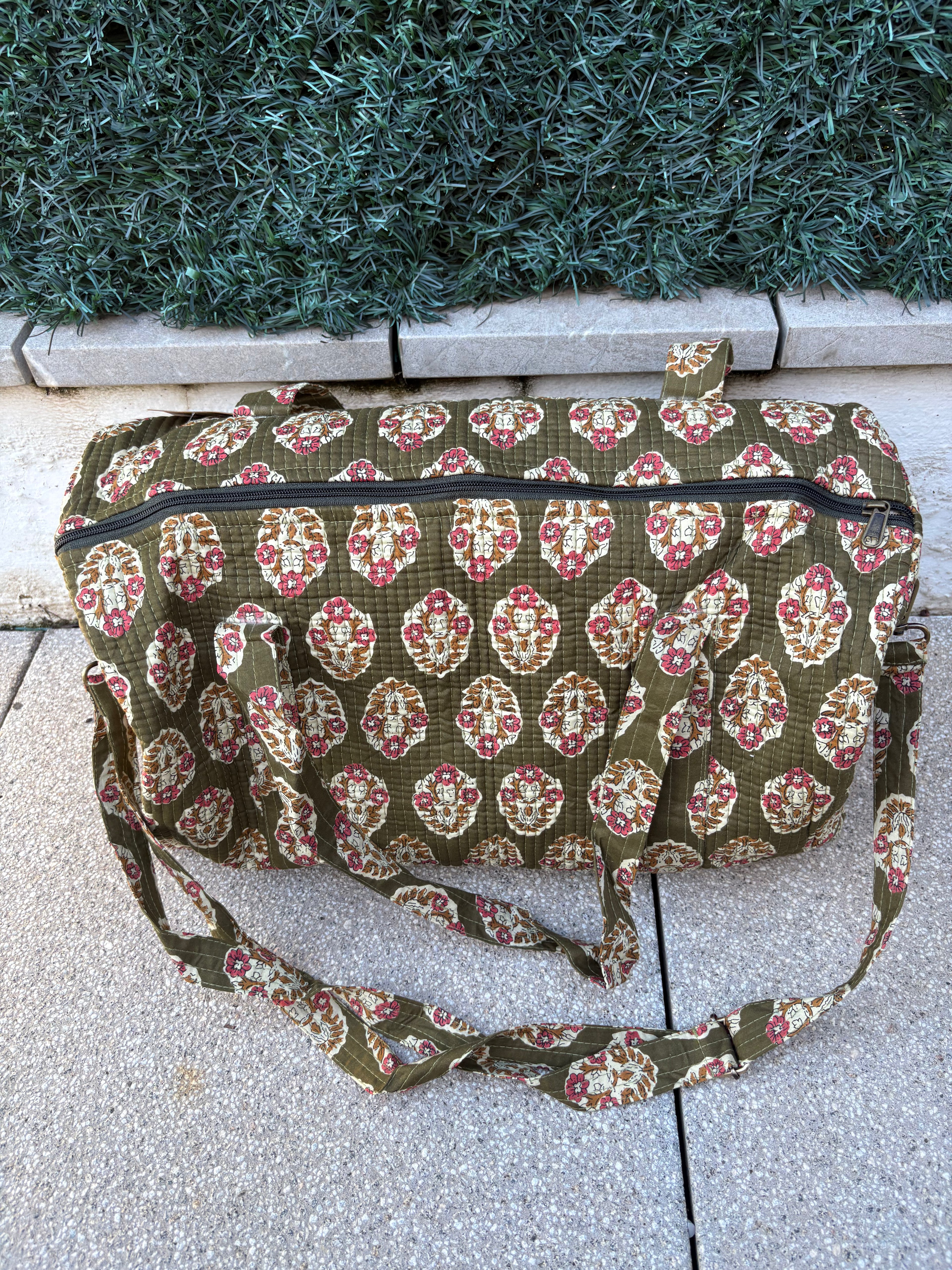 BOLSA VIAJE VERDE CAQUI