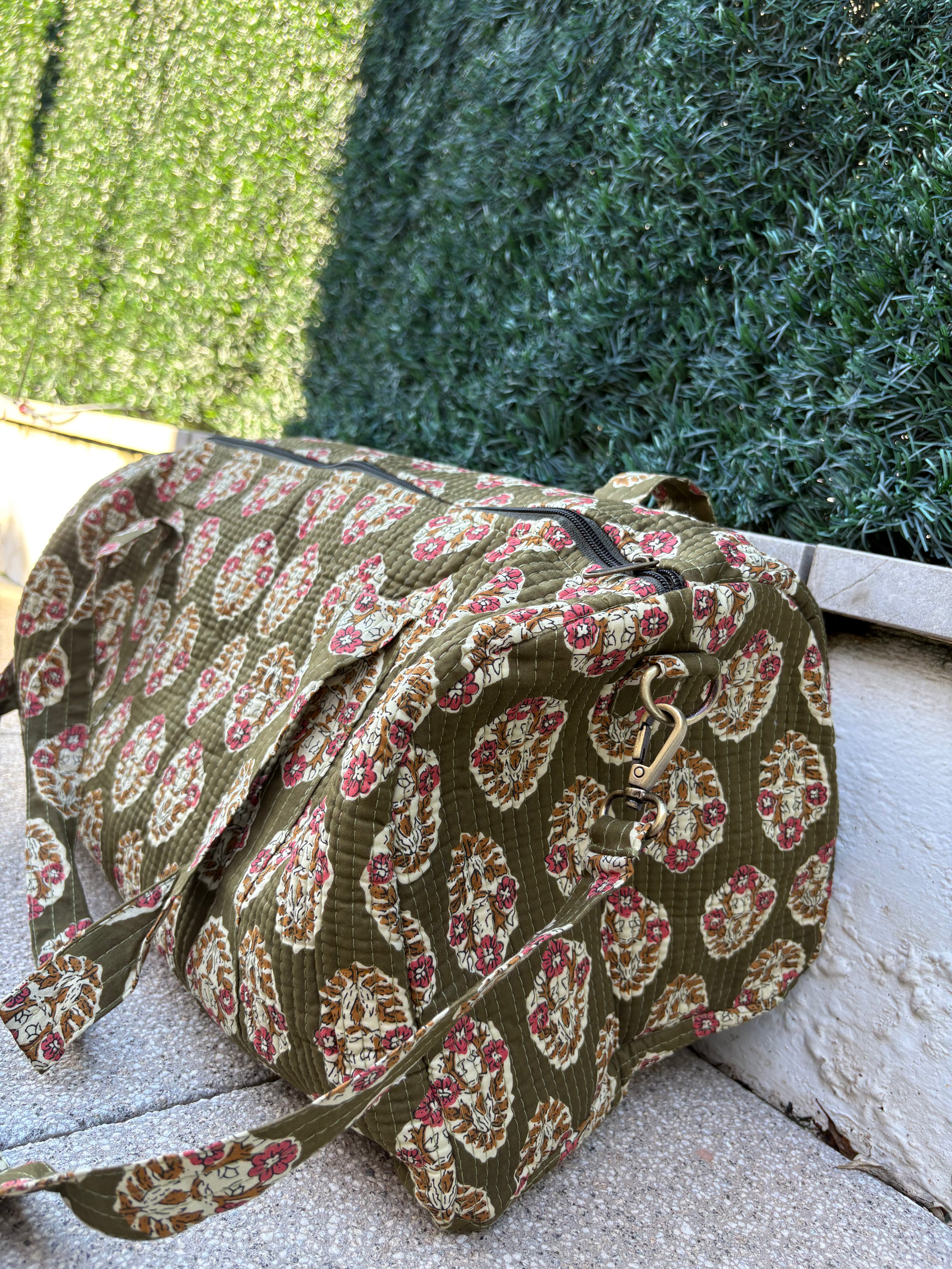 BOLSA VIAJE VERDE CAQUI