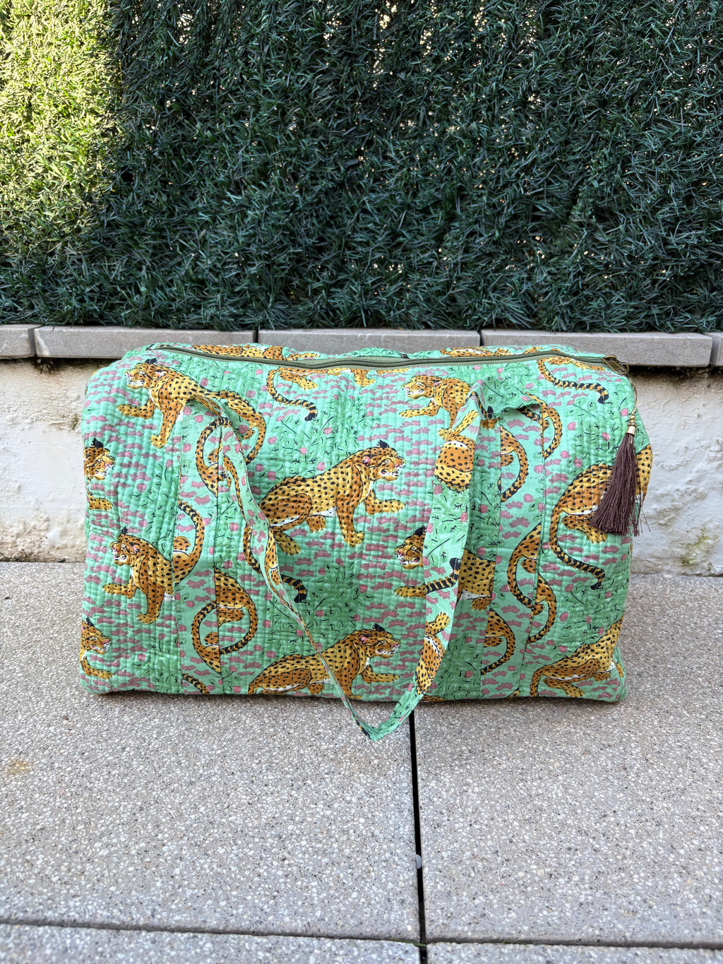 BOLSA VIAJE LEOPARDO VERDE