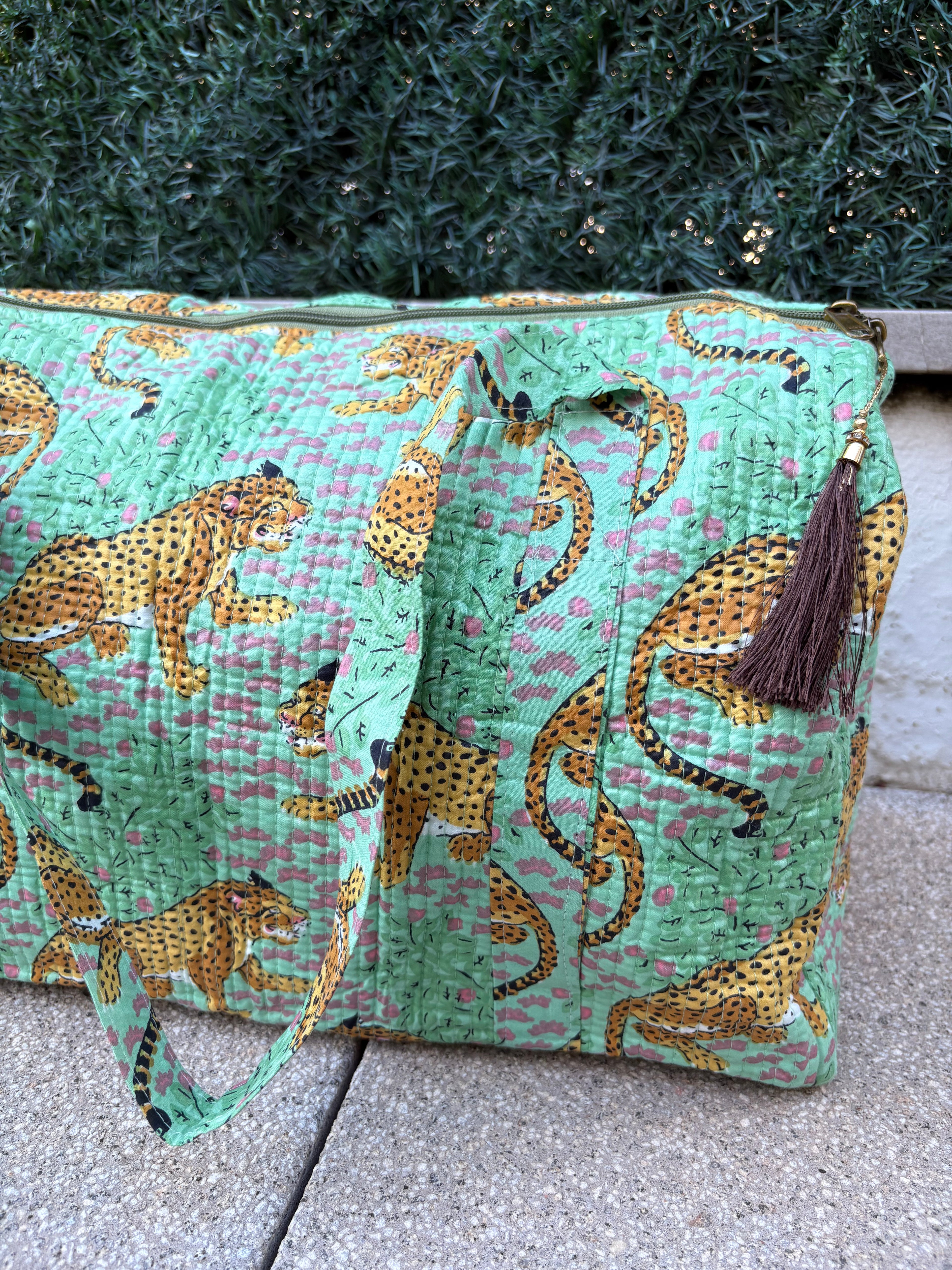 BOLSA VIAJE LEOPARDO VERDE