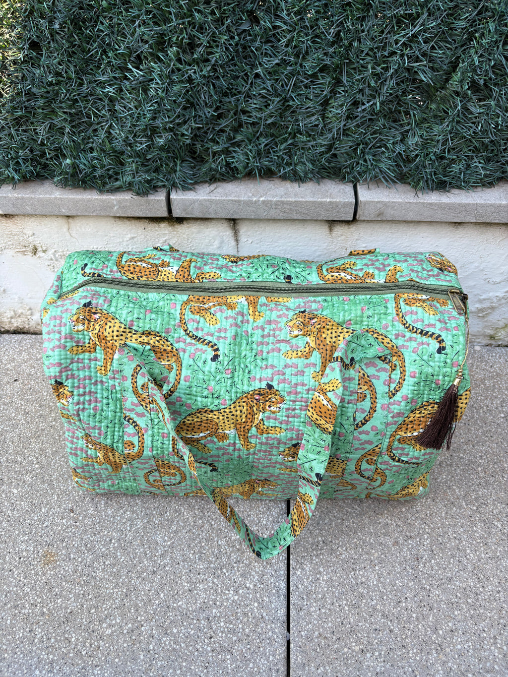 BOLSA VIAJE LEOPARDO VERDE