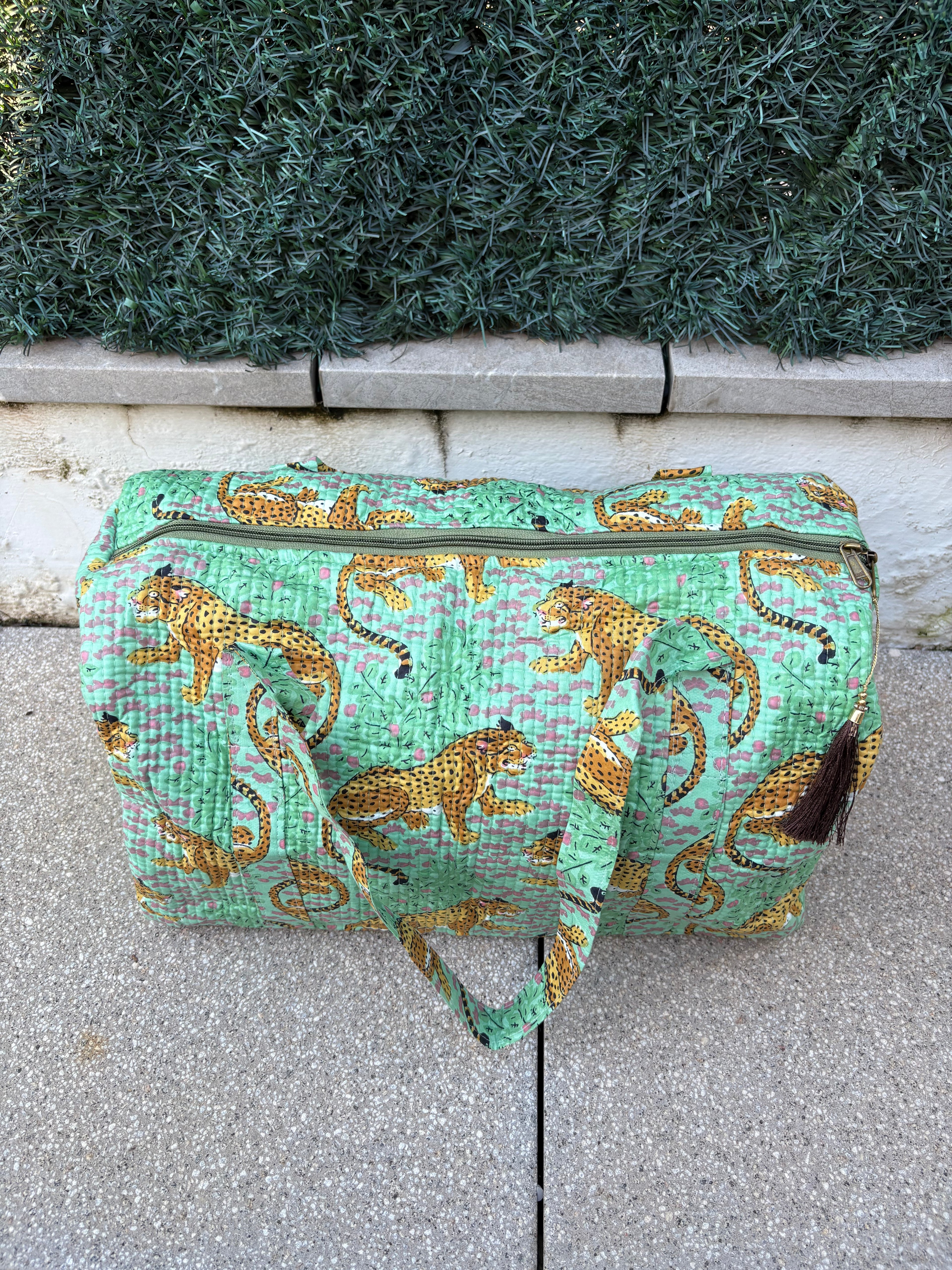 BOLSA VIAJE LEOPARDO VERDE
