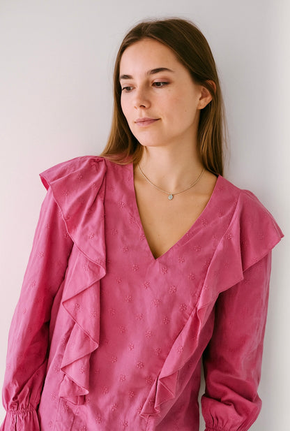 BLUSA FLORES AZUL CIELO