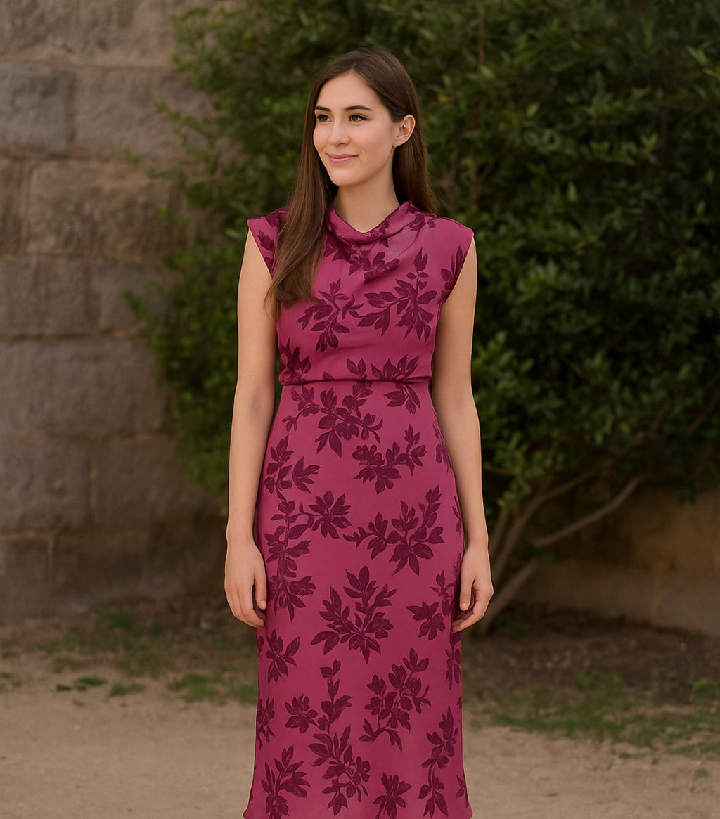 VESTIDO AMAPOLA BURDEOS