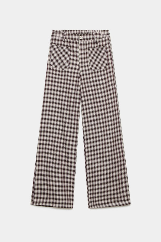 PANTALÓN VICHY TEEN BURDEOS