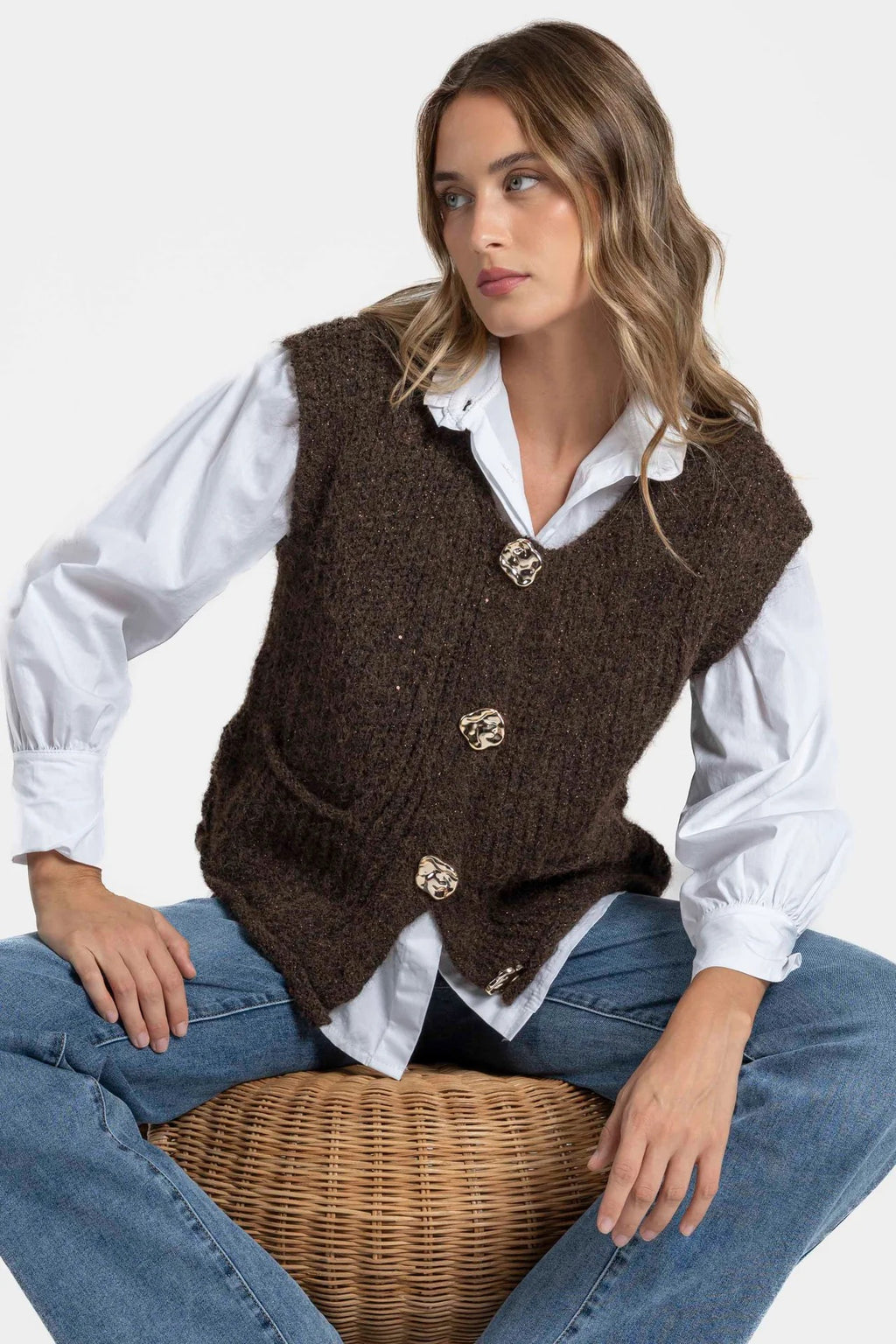 CHALECO PUNTO BRILLO