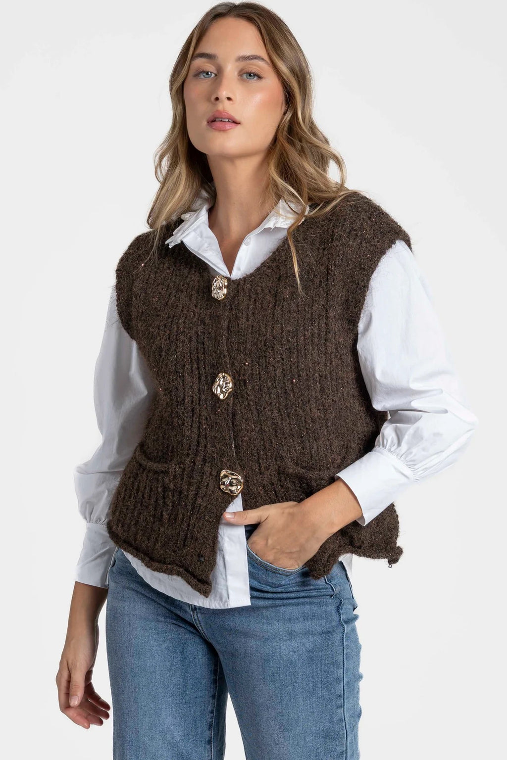 CHALECO PUNTO BRILLO