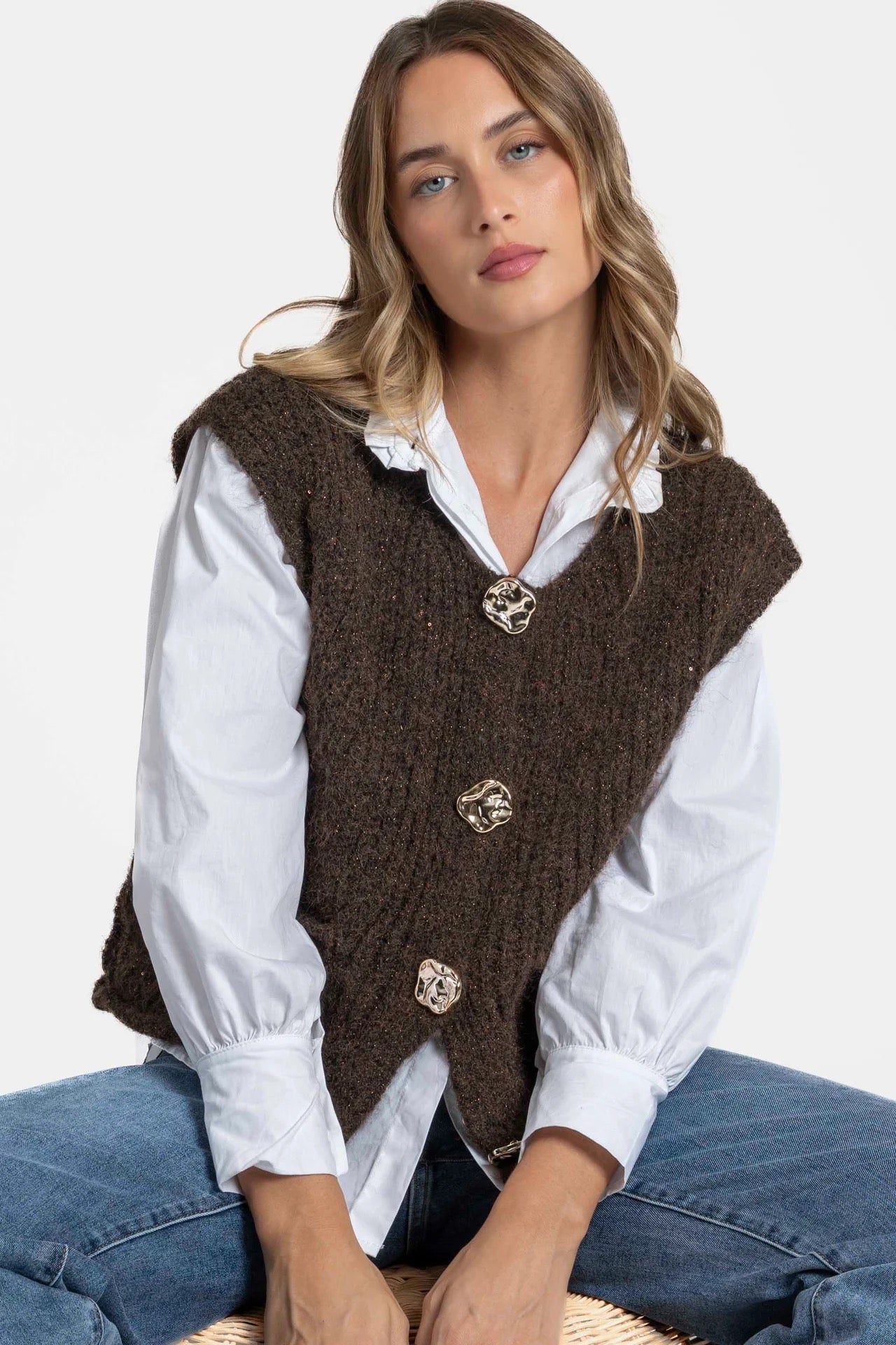 CHALECO PUNTO BRILLO