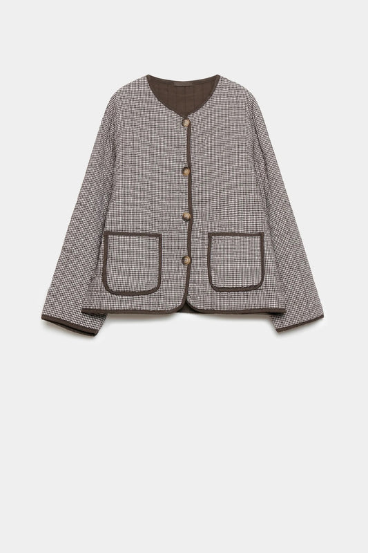 CHAQUETA CUADROS MARRÓN