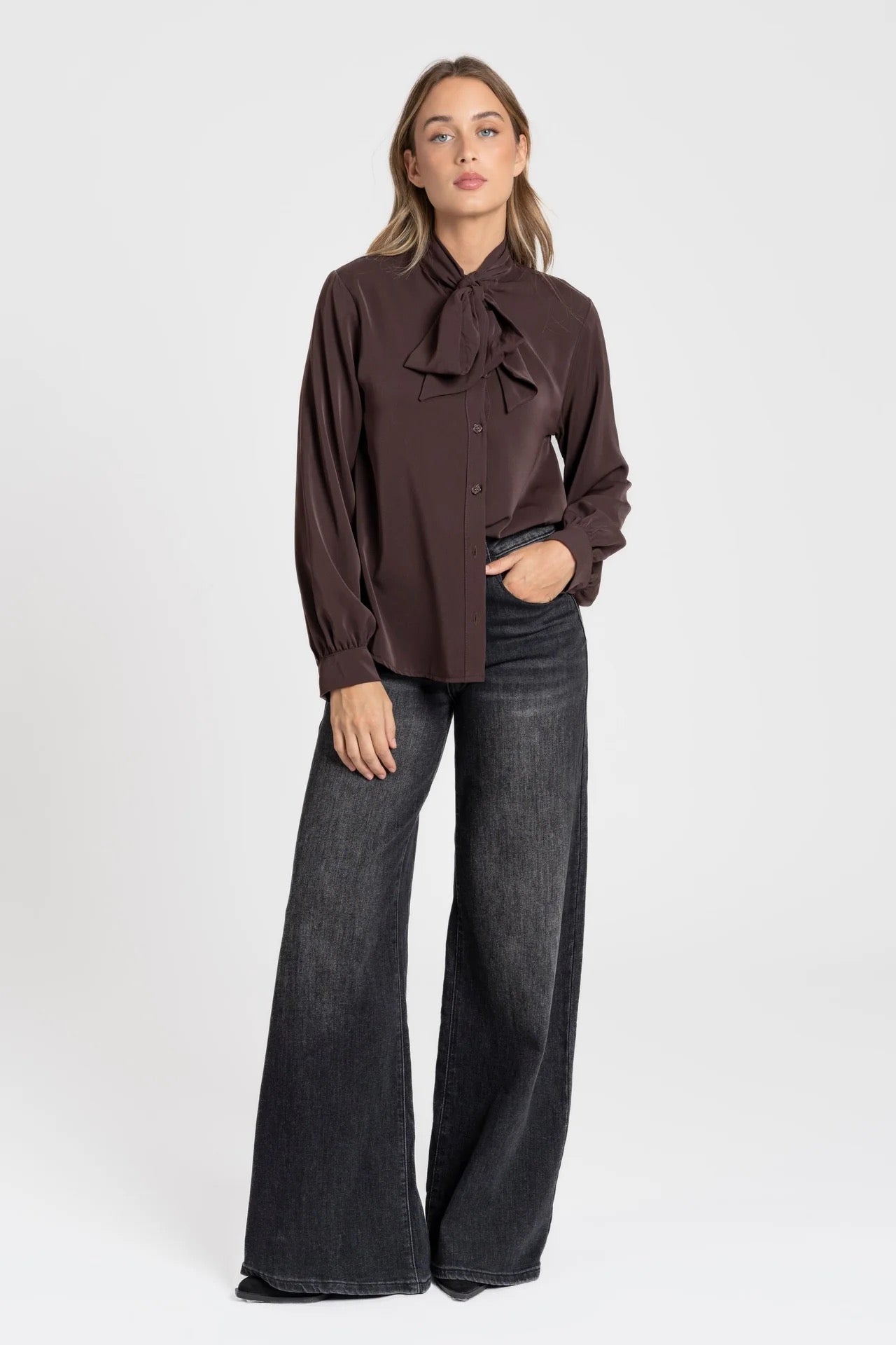 BLUSA LAZO LISA MARRÓN