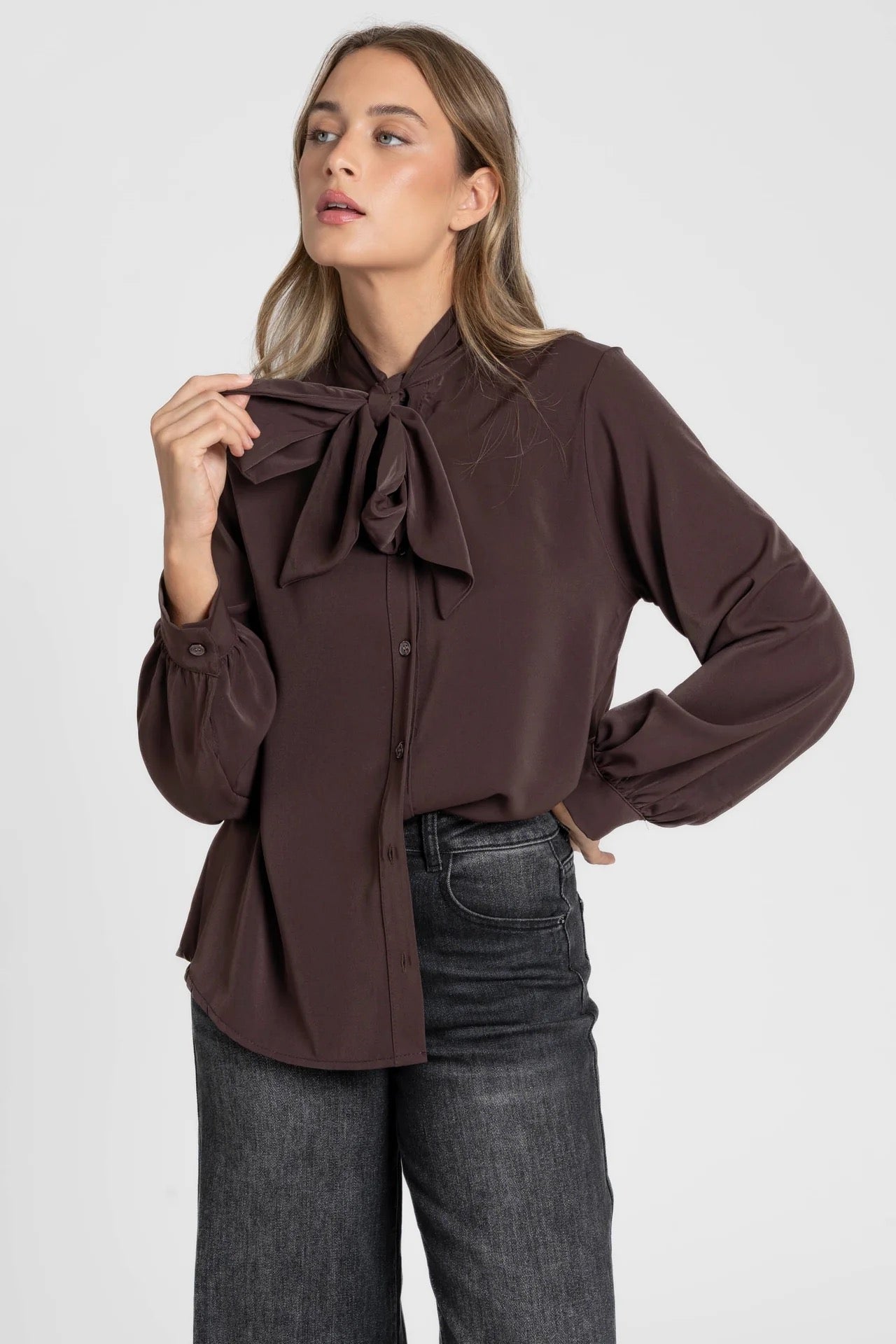 BLUSA LAZO LISA MARRÓN