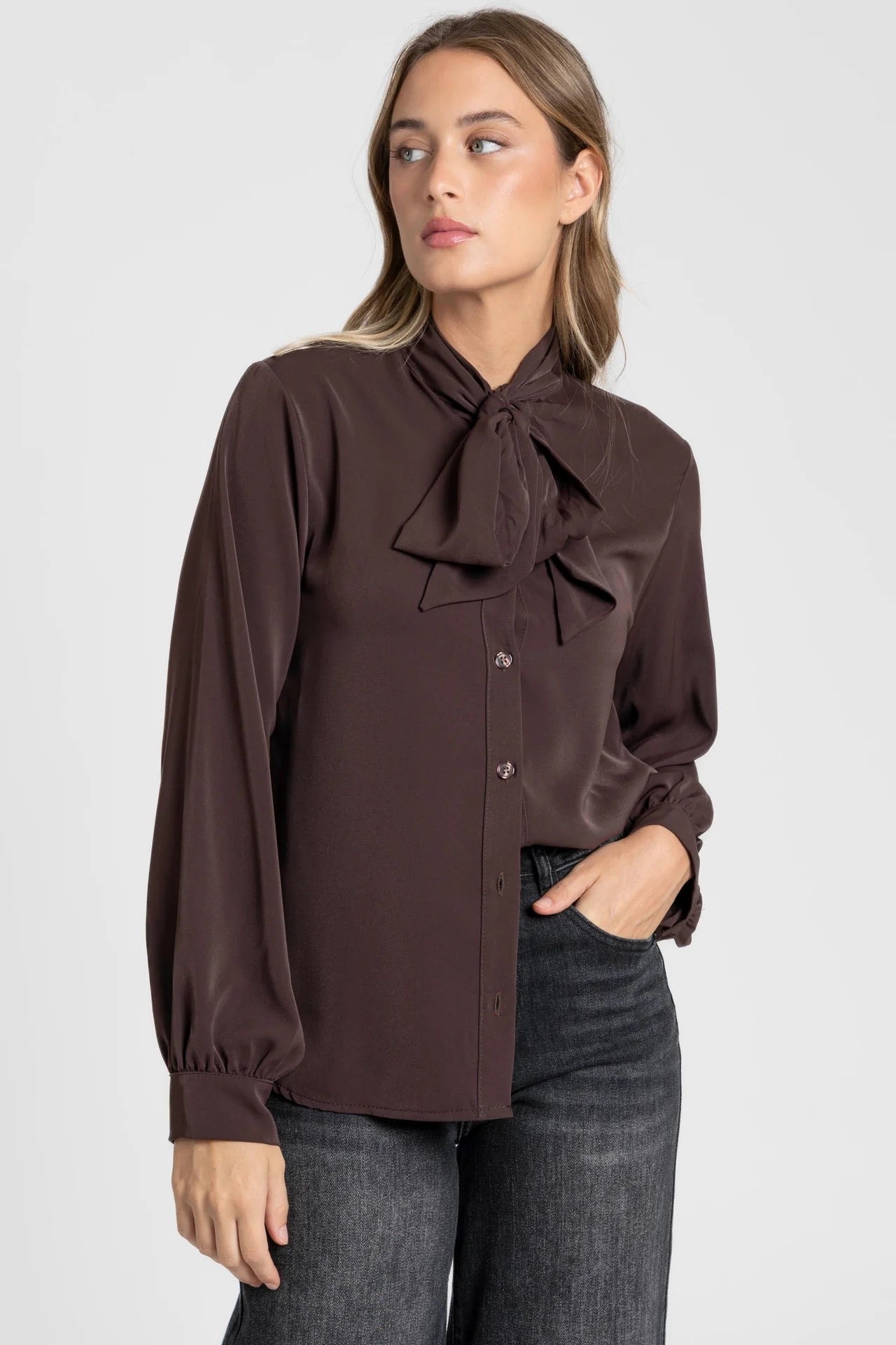BLUSA LAZO LISA MARRÓN