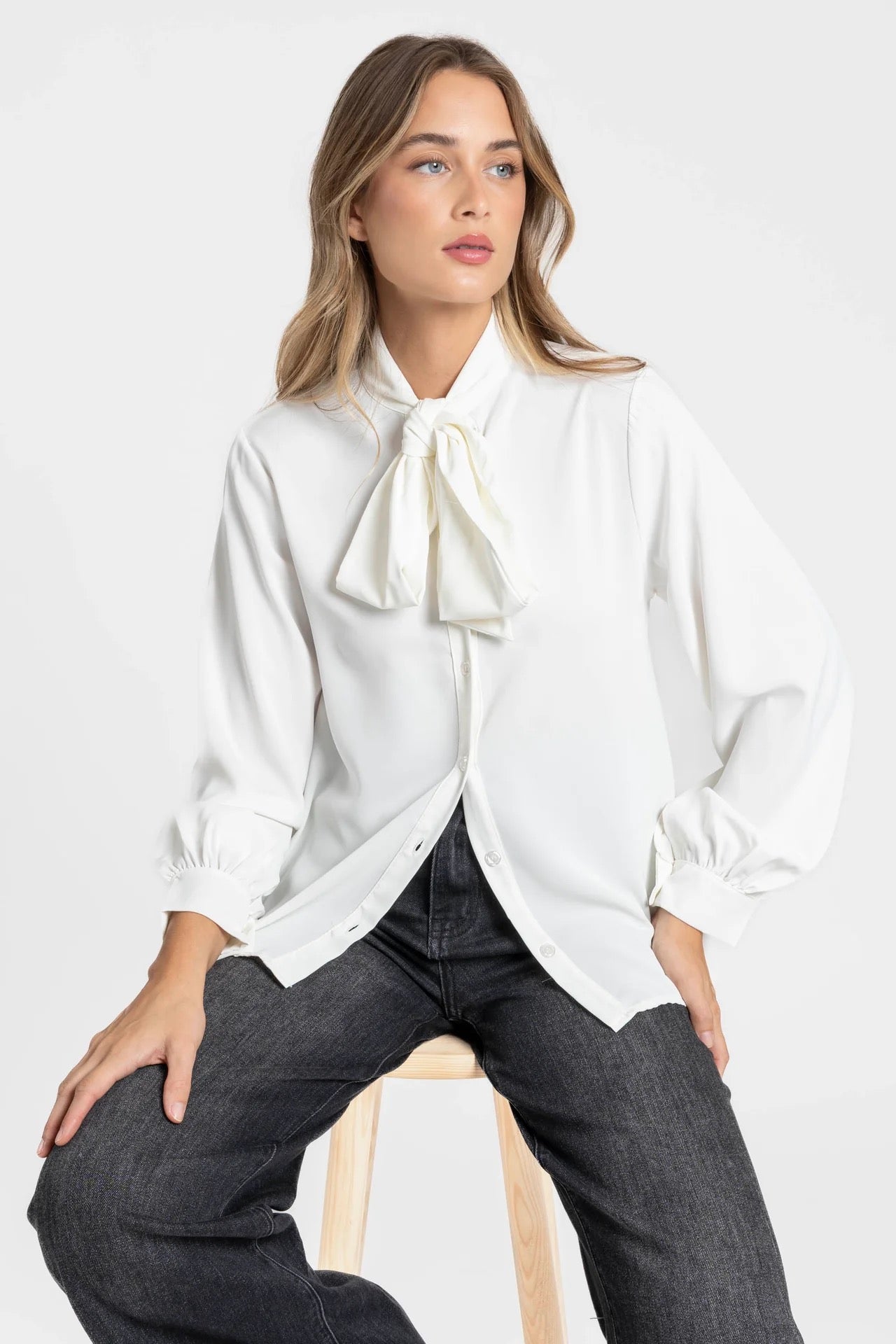 BLUSA LAZO LISA BLANCA