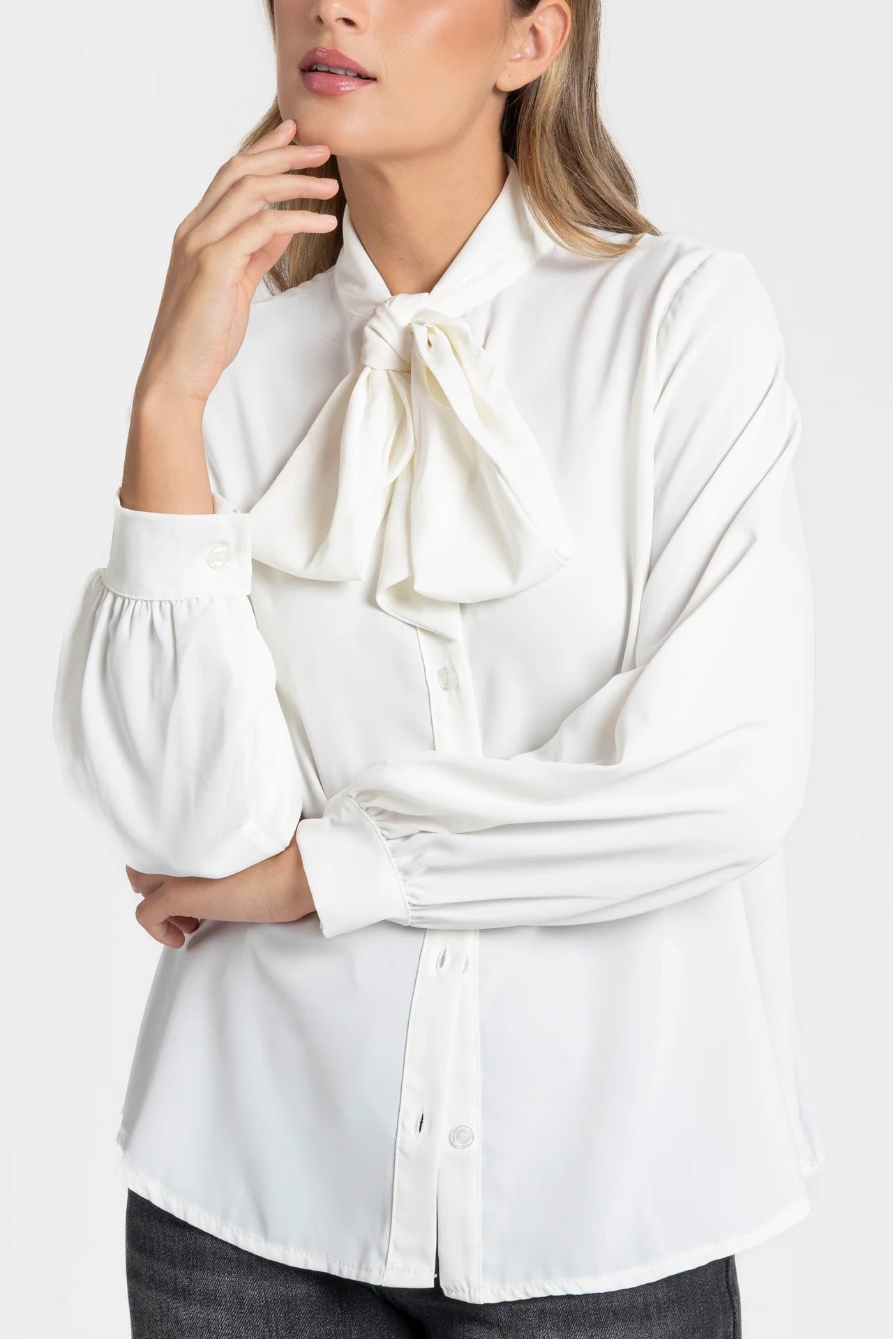 BLUSA LAZO LISA BLANCA