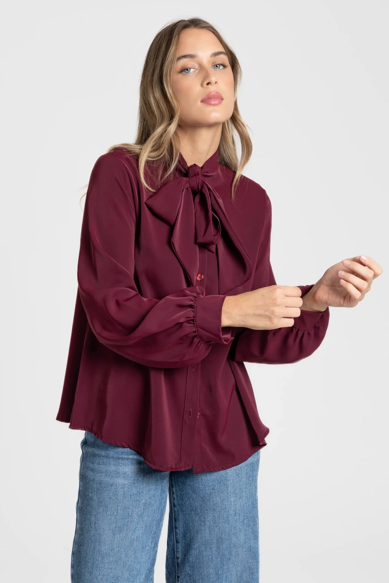 BLUSA LAZO LISA BURDEOS