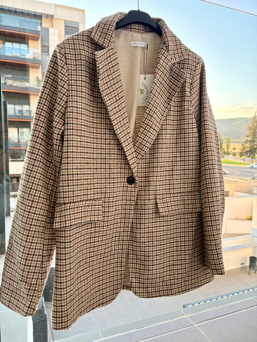 AMERICANA CUADROS VICHY MARRÓN