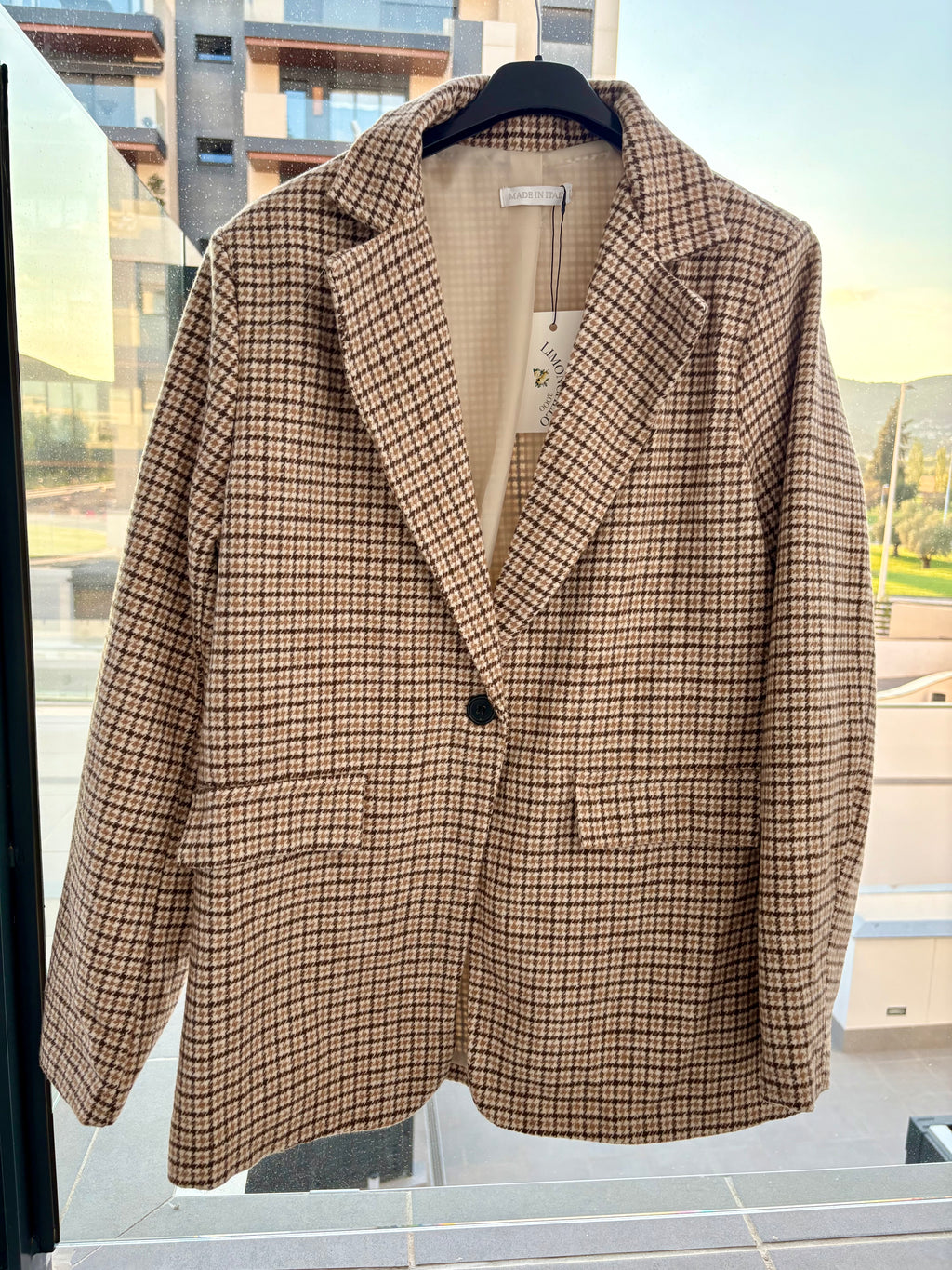 AMERICANA CUADROS VICHY MARRÓN