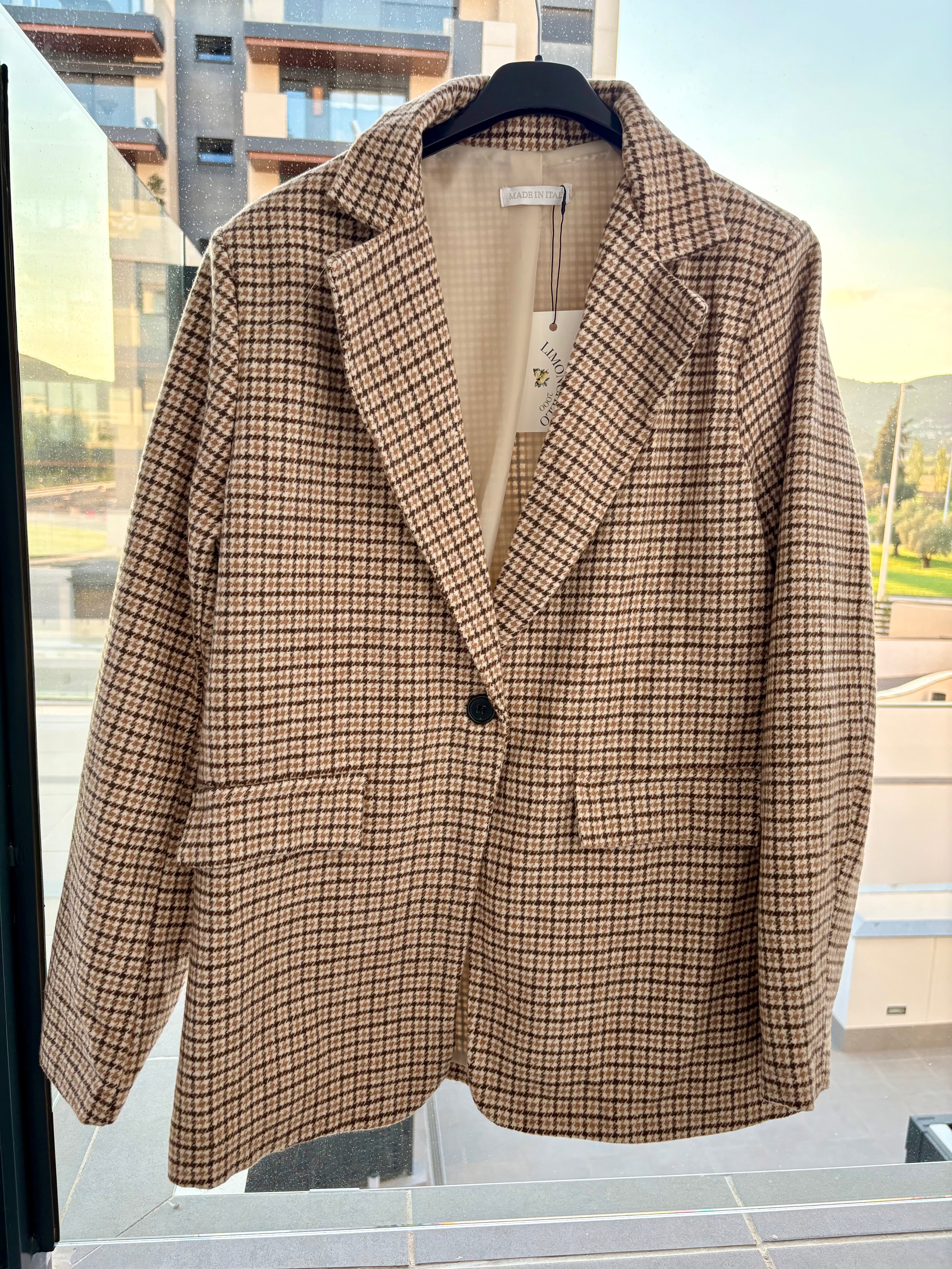 AMERICANA CUADROS VICHY MARRÓN