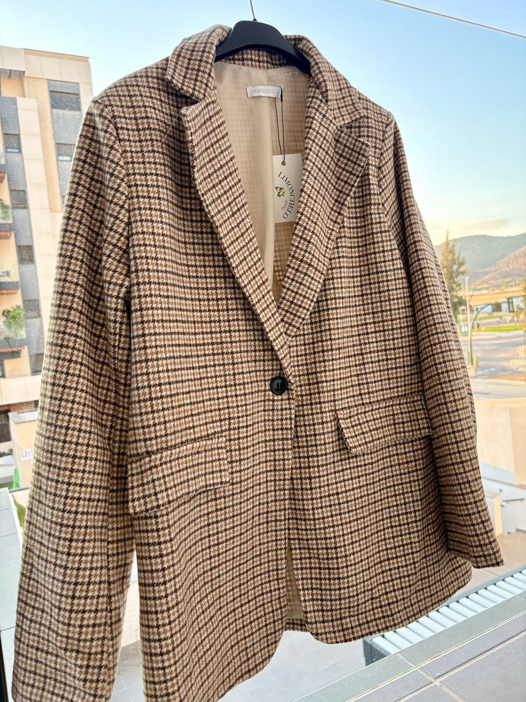 AMERICANA CUADROS VICHY MARRÓN