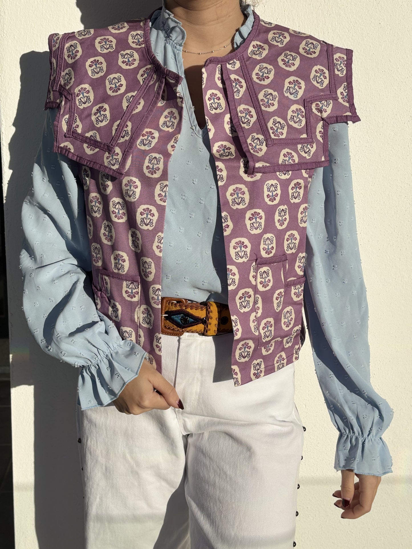 CHALECO FLORAL ROSA