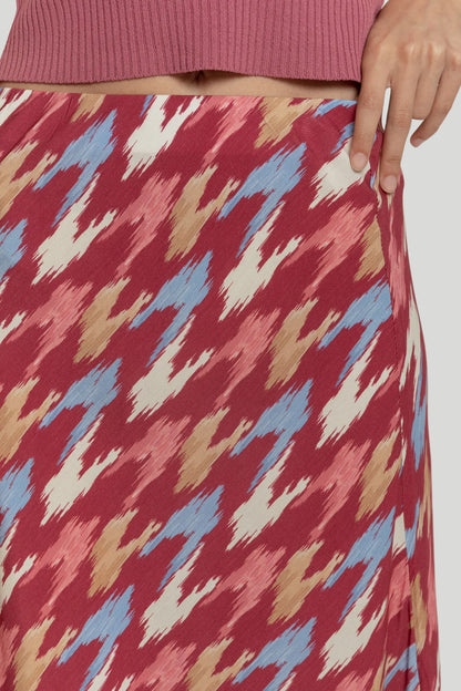 FALDA PRINT BURDEOS