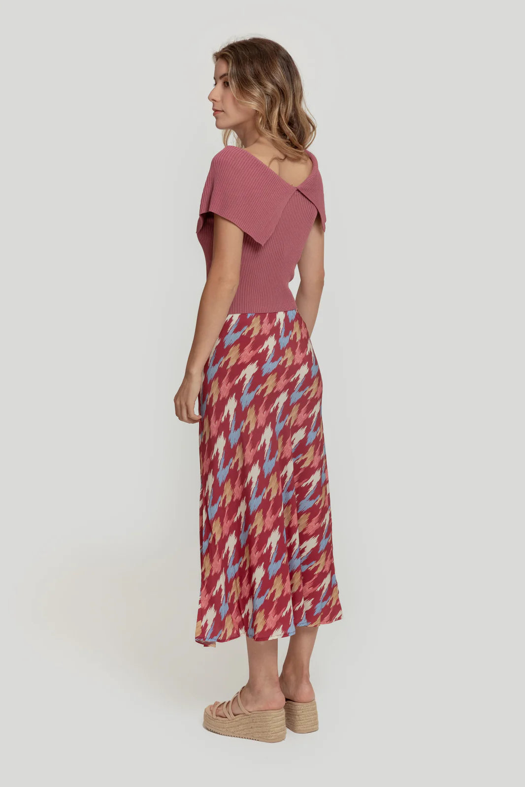 FALDA PRINT BURDEOS