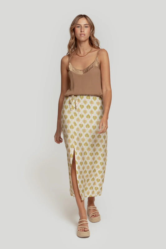 FALDA RAMAS BEIGE